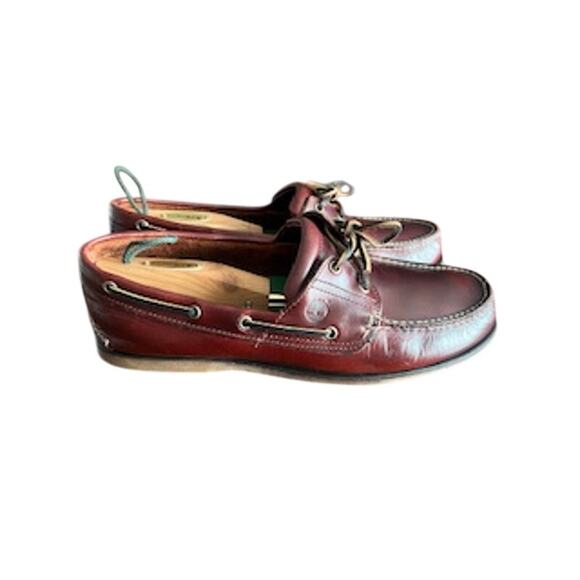 Timberland Men’s sz 13W 2 Eye Boat Shoe in Wine Color main image 4